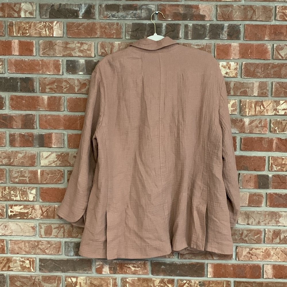 Madewell Relaxed Women's Larsen Cotton Linen 1X Button Front Blazer Jacket EUC - Picture 4 of 15